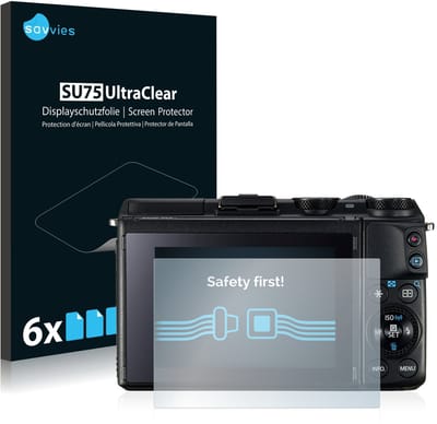 Savvies - Screenprotector voor Canon EOS M3 - Folie Beschermfolie transparant 6 Stuks