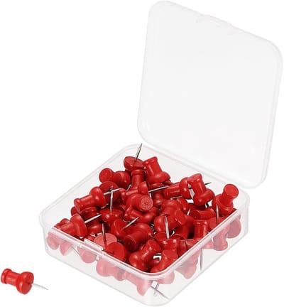 Houten Duimspijkers - Decoratieve Punaises - Kaarten Bevestigen - Fijne Afwerking - 50 Stuks - Rood