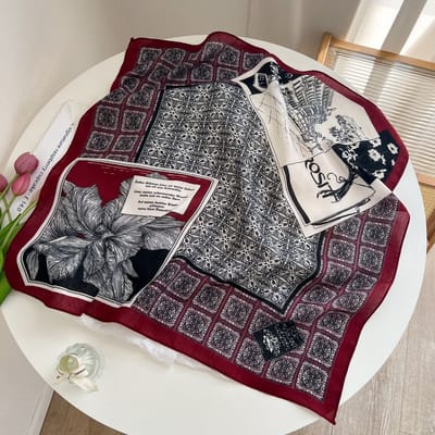 Zijden sjaal-stijl zijden sjaal voor dames - Kleurblokkenprint - Fris en delicaat - Decoratieve shawl over shirts-SJ0224 Benut je gevoel voor mode optimaal!