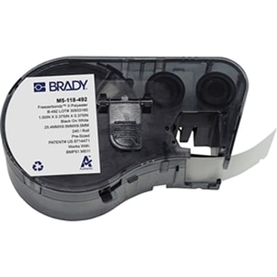 Brady M5-118-492 FreezerBondz polyester labels zwart op wit | 25,4 mm x 9,53 mm (origineel)