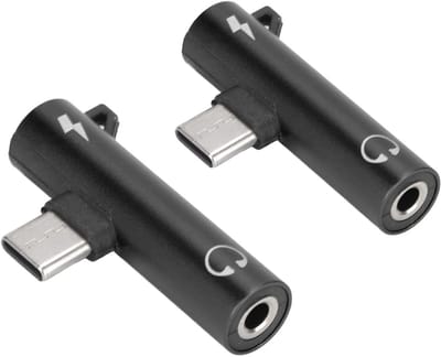 Dailygoody - Type-C Naar 3,5 Mm-adapter - USB C Hoofdtelefoonadapter - Licht en Draagbaar - Zwart - Voor Telefoon Tablet Laptop - 2-in-1 Opladen