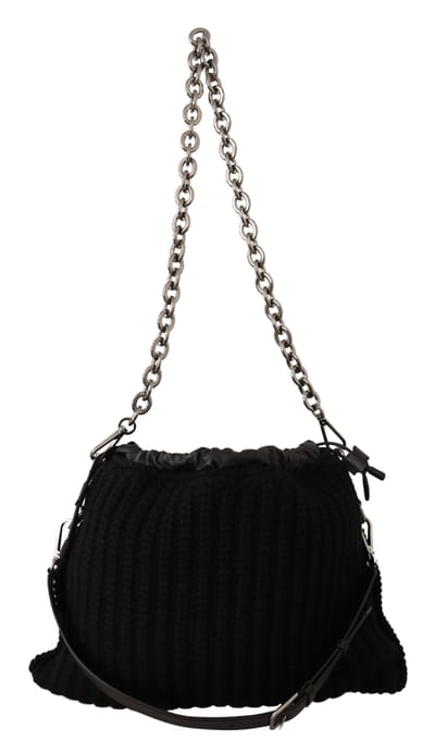 Dolce & Gabbana Vrouwen Zwart Kasjmier Gebreide Schouder Crossbodytas