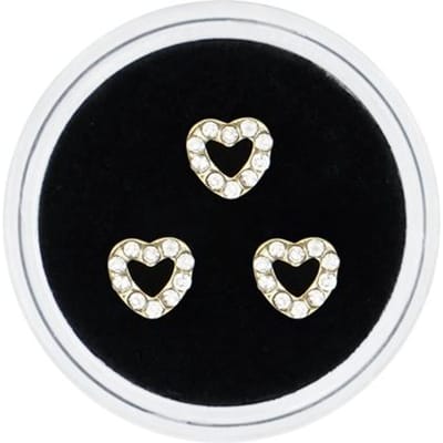 3 Stuks Hartvormige Tand Edelstenen Tandheelkundige Sieraden Kristallen Versieringen Mode Schoonheid Decoratie Gratis Doosje white