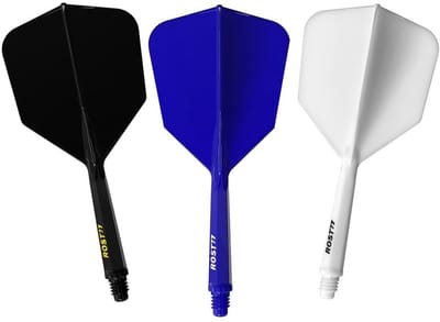Cuesoul ROST 77 Solid White Black Blue Big Wing - Dart Flights