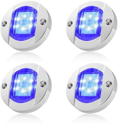 Allecto - LED Boot Lichten - Boot Interieur Verlichting - Spatwaterdicht - Blauw/Wit - Boot Accessoires - LED Spiegelbevestiging Licht - Geschikt v...