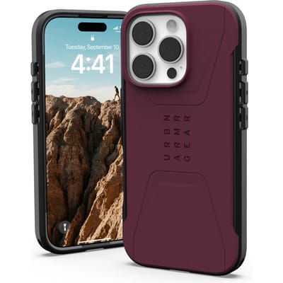 UAG Civilian Hoesje Geschikt voor Apple iPhone 16 Pro | Compatibel met MagSafe | Back Cover met Magneet | Bordeaux