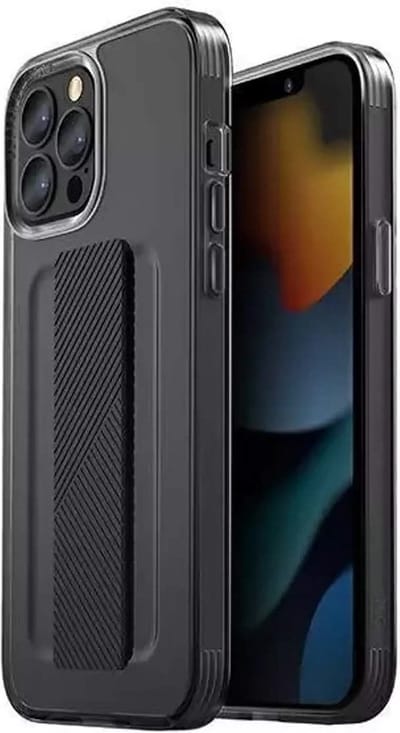 Uniq Hoesje Geschikt voor iPhone 13 Pro Max Hoesje Siliconen - Uniq Heldro Backcover Flexgrip - Grijs