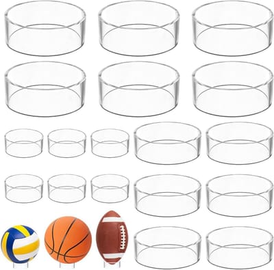 18 Stuks Transparante Acryl Displaystandaard voor Golfballen en Honkbalknuppels, Ideaal voor Kristallen Bollen en Tennisballen