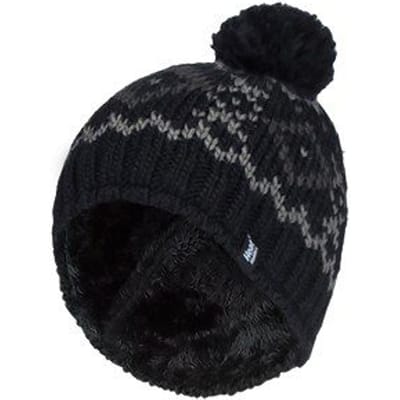 Heat Holders - Beanie Pom Pom-muts voor heren - Zwart