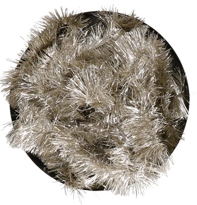 Kerstslinger - zilver/champagne - 270 x 7 cm - folie/lametta - glans - kerstversiering