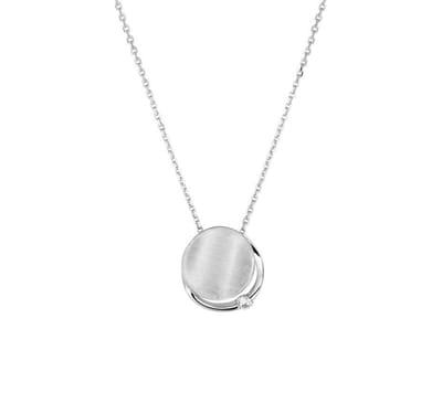 Zilver Gerhodineerde Collier zirkonia poli/mat 1 1329896