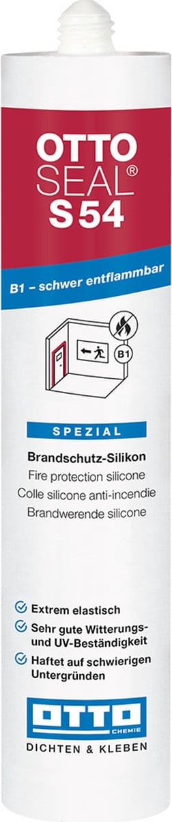 Ottoseal S54 brandwerende siliconenkit B1 - 310 ml koker - wit - voor moeilijke ondergronden