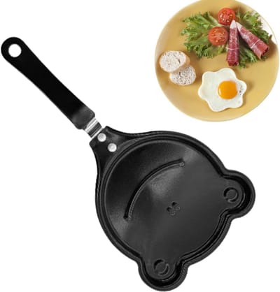 Omeletpan Antiaanbak - Koekenpan Ei - Ontbijt Maken - Gelijkmatige Warmteverdeling - 27 x 13.5 cm - Zwart