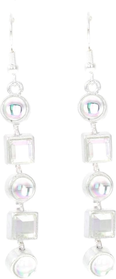 Behave - Oorbellen zilverkleur multikleur stenen - Glam look - Avond