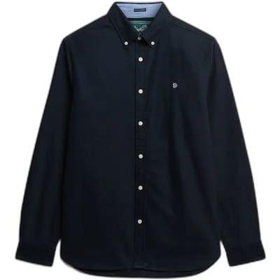 Superdry - Preppy Oxford Overhemd met Lange Mouwen - Heren - Lange mouwen shirts
