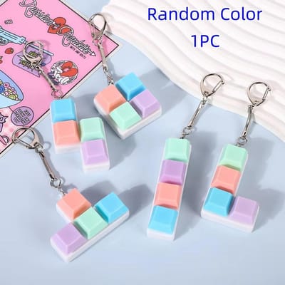 1 STuks Toetsenbord Fidget Speelgoed Fidget Decompressie Sleutelhanger Knop Fidget Cadeaus voor Volwassenen om Stress te Verlichten en Tijd te Verdrijven gray