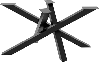 MetaloPro Tafelonderstel Mikado – Zwarte Stalen Kruisconstructie – Modern Industrieel Design Voor Eet-, Werk- En Vergadertafels 140x70x72cm