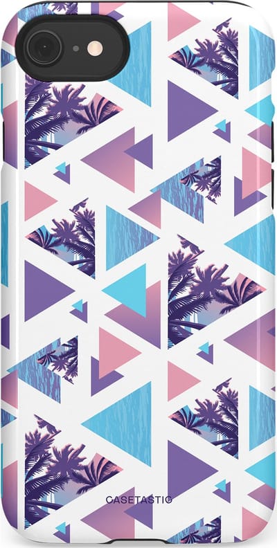 Casetastic Hoesje Geschikt voor Apple iPhone 7/8/SE - Stijlvolle Beschermende Duo-layer Case - Zomervibe geometrie