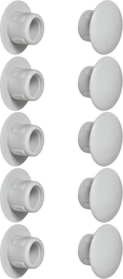 Afdekdoppen kunststof voor blinde boring - Set van 10 (Ø5mm - lichtgrijs RAL 7035)