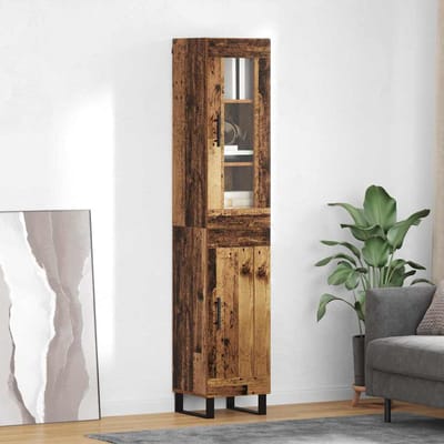 vidaXL Highboard Oud Hout 34,5 x 34 x 180 cm Bewerkt hout