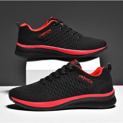 Mode Heren Sneakers Ademend Mesh Sport Hardlopen Heren Schoenen Trend Tennis Heren Sneakers Lichtgewicht Casual Wandelen Platform Schoenen 36 black
