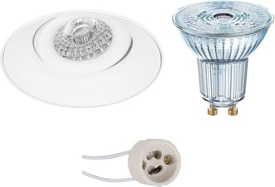 LED Spot Set - LEDVANCE Parathom PAR16 940 36D - Proma Nivas Pro - GU10 Fitting - Dimbaar - Inbouw Rond - Mat Wit - 3.4W - Natuurlijk Wit 4000K - Trimless - Kantelbaar - Ø150mm