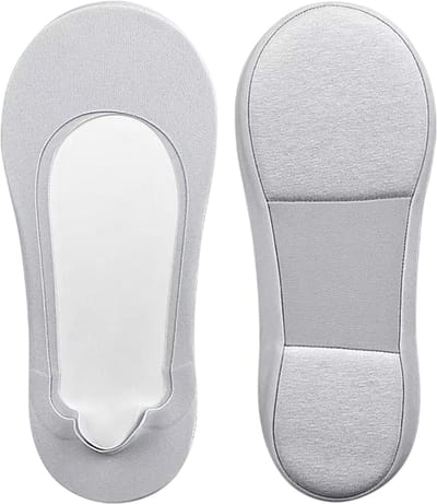 Dames Steunzolen & Plantar Fasciitis Sokken – Ergonomische Inlegzolen tegen Hielpijn, Voetpijn en Fasciitis Plantaris, Schokabsorberend, Antislip, Onzichtbaar-Grijs