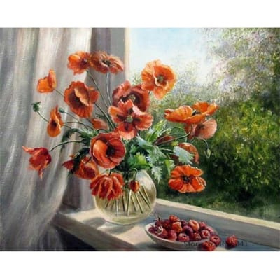 Diamant Schilderij Bloemen Afbeelding van Strass Steentjes Kralen Borduurwerk Margriet Diamant Mozaïek 20X30CM gray