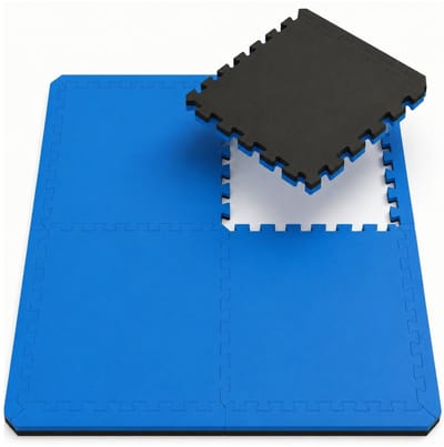 Fitnessmat 2,5 cm Dikte - Set 4 Tegels 90x90 cm EVA Schuim Kliksysteem - Vloerbescherming Thuisgym - Training Puzzelmat Schokabsorberend Comfort Krachttraining