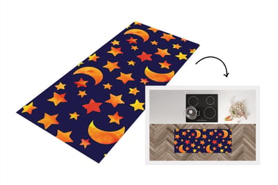Keukenloper - Loper keuken - Sterren - Nacht - Patronen - Kind - 120x50 cm - Keukenloper vinyl