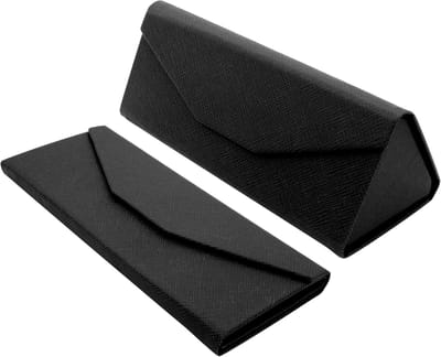 Brillenkokers - Opvouwbare Hardcase Brillenetui - 1 Stuks - Driehoekig Design met Magneetsluiting - Voor Zonnebril en Leesbril in Auto of Tas - Modern Uniseks Zwart