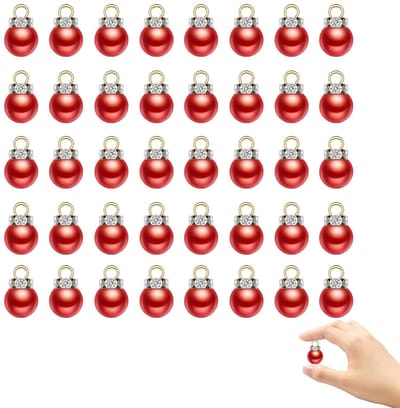 Dailygoods- Kerstballen Set van 40 - Mini Kerstballen 1 cm - Kleurrijke Decoratie - Voor Mini Kerstbomen - DIY Sieraden - Perfect voor Geschenken - Decoratieballen