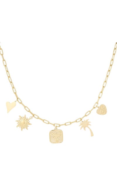 Ketting - Yehwang - Goud - Bedels - Statement ketting - Stainless steel sieraden