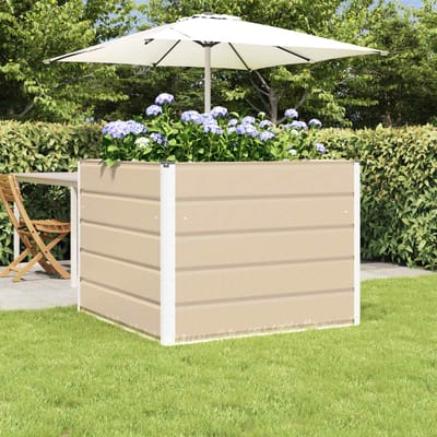 vidaXL - Plantenbak - Ivoor - 100 - x - 100 - x - 75 - cm - Staal