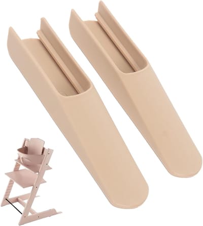 Kantelbescherming voor kinderstoel, set van 2 stoelverlengingen, veilig en compatibel met Tripp Trapp-accessoires, houtkleur