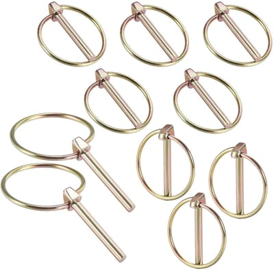 SnelShoppen - Lynch Pin Assortiment 10 stuks 4.5 x 40mm Vouw Splitpennen, Zware Lynch Pin voor Aanhangwagens, Tractoren, Landbouwvoertuigen, Maaiers (