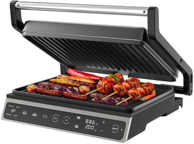 RONN® Contactgrill Met Uitneembare Platen - Contactgrill - Multi Grill - Zwart - ‎31cm x 12cm x 31cm