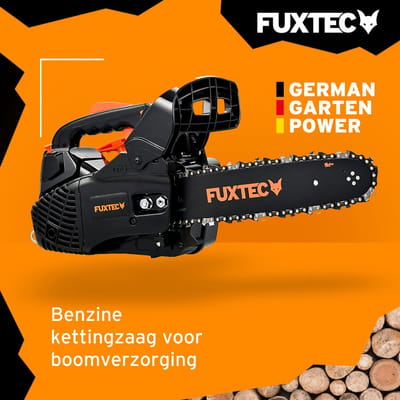 FUXTEC FX-KS226 Benzine Kettingzaag – 25,4cc 2-takt – 30 cm Zaagblad – Top Handle 1-handszaag – Licht & Compact – Black Edition