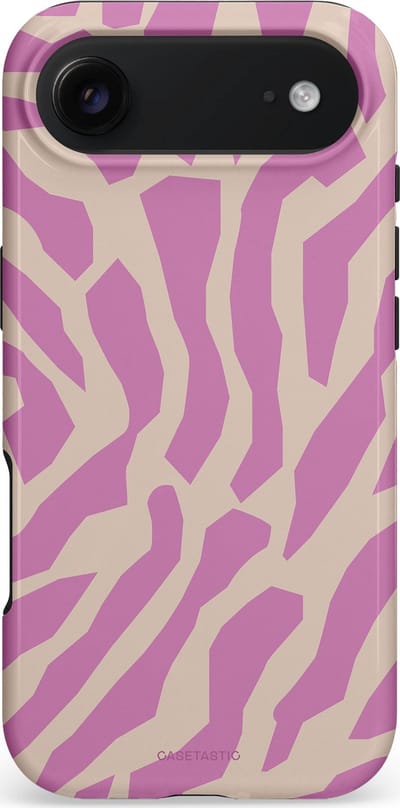 Casetastic hoesje geschikt voor Apple iPhone Air - MagSafe - Dubbellaagse bescherming - Zebra Roze Magenta Flow - Fashion Case - Lila Zand