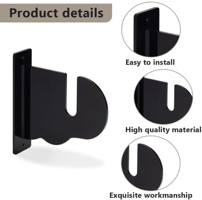 Dailygoods- Skateboard Wandbevestiging Zwart - Acryl Wandhanger - Opbergrek - Drijvend Rack - Geschikt voor Longboard/Snowboard - Inclusief Schroeven en Moeren - Skateboardhouder