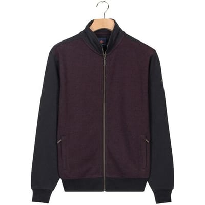 Baileys - Heren Sweatvest - Jacquard - Regular fit - Katoenmix Vest - Bordeaux - 522250-40