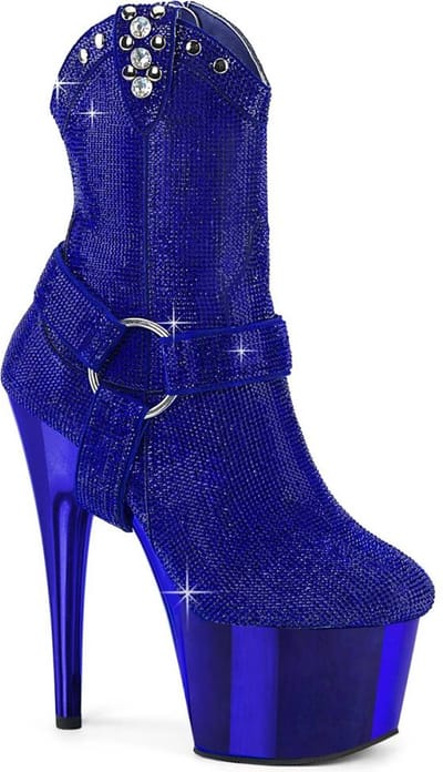 Pleaser - ADORE-1029CHRS Plateau Laarzen, Paaldans schoenen - US 5 - 35 Shoes - Blauw