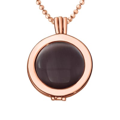 Quiges - Munthouder met Ketting en Munt 25mm Cat's Eye Lichtpaars - Rose Goudkleurig - EPRHZ358