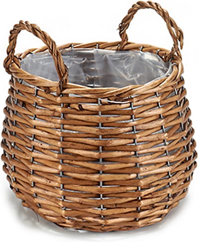 IBERGARDEN Plantenbak-mand - gevlochten riet - 23 x 23 x 16 cm