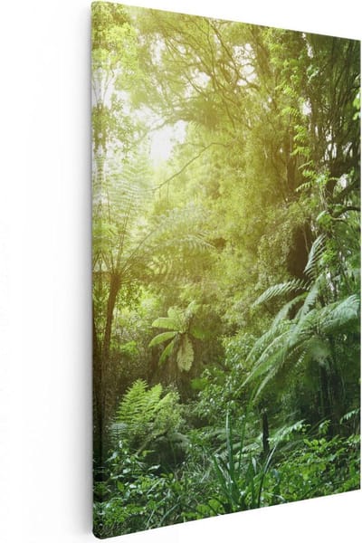 Artaza Canvas Schilderij Jungle - 20x30 cm - Klein - Wanddecoratie Bos - Muurdecoratie Landschap - Schilderijen Op Canvas
