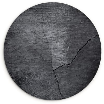 WallCircle® Wandcirkel 140x140 cm - Muurcirkel Beton - Zwart - Scheur - Muurdecoratie woonkamer - Wanddecoratie slaapkamer - Kamer decoratie accessoires - Ronde schilderijen