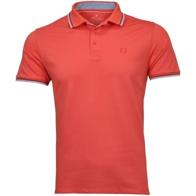 Ragman Polo Piqué Uni Tipping Keep Dry Finish Coral / male