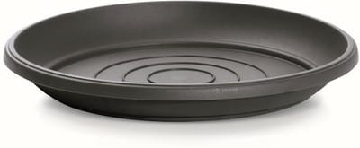 Prosperplast Opvangschaal/onderschaal voor bloempot/plantenpot - antraciet - rond - Dia 17 cm