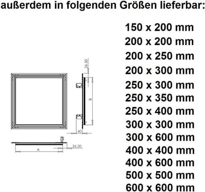 Revisiedeurtje Gipsplaat 200x250mm met Aluminium Frame - Vochtbestendig