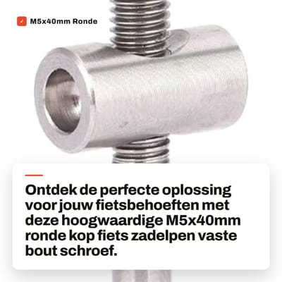 Dailygoods- Zadelpenbout M5x40mm - Titaniumlegering - Anticorrosief - Sterk/Duurzaam - CNC-Precisieverwerking - Precisiedraden - Fietsbout